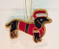 Dachshund Dog Hand Made Embroidered Decoration - Luxe Christmas