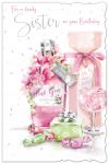 Birthday Card -  Lovely Sister - Pink Gin - Glitter Out of the Blue