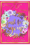 70th Birthday Card - Female - Just For You Flowers Pink