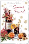 Christmas Card - Special Friend - Mulled Wine - Glitter - Out of the Blue