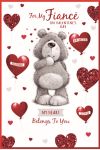 Valentine's Day Card - Fiance Heart Bear Kisses - Glitter - Simon Elvin