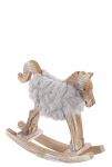 Rocking Horse Wooden Woolly Christmas Winter Decoration