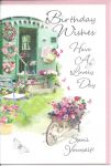Birthday Card - Female - Lovely Day Wheelbarrow Garden