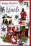 Christmas Card - Uncle Xmas Pudding Mulled Wine - Foiled - Aura
