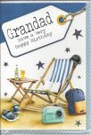 Birthday Card - Grandad - Deck Chair Beer