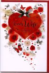 Valentine's Day Card - Wife Heart Butterfly - Simon Elvin