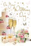 Wedding Day Card - Wedding Cake & Bouquet