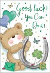 Good Luck Card - Horseshoe & Bear - Regal