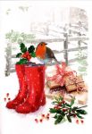 Christmas Card - Wellies & Robin - At Home Ling Design 21C
