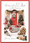 Christmas Card - Dad - Front Door - Glitter - Simon Elvin