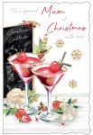 Christmas Card - Mum - Xmas Cocktails - Glitter - Out of the Blue
