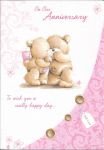 Our Wedding Anniversary Pink Teddy Bear Card