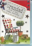 Birthday Card - Grandad - Deck Chair Topiary Tree