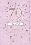 70th Birthday Card - Female - 70 Today Purple