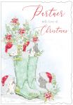 Christmas Card - Partner - Wellies - Glitter - Out of the Blue
