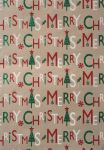 Christmas Gift Wrapping Paper Merry Christmas Craft Glitter - 5 Sheets