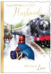 Birthday Card - Great Husband - Steam Train - Out of the Blue