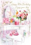 30th Birthday Card Large - Female Dressing Table - At Home Ling Design