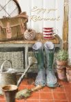 Retirement Card Large - Afternoon in the Garden Wellies - At Home Ling Design