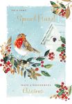 Christmas Card - Special Friend - Xmas Robin - The Wildlife Ling Design