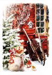 Christmas Card - Festive Spot Wheelbarrow - At Home Ling Design 21C