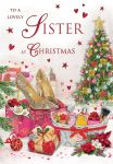 Christmas Card - Lovely Sister - Shoes Presents - Glitter - Regal