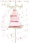 Wedding Day Card - Happy Couple Cake - 3 Fold - Trio Ling Design