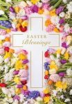 Easter Card - Blessings - Cross Tulips Daffodils - Regal