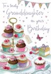 Birthday Card - Lovely Granddaughter - Cupcakes - Regal