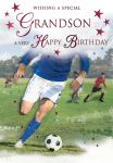 Birthday Card - Grandson - Football - Foiled - Regal