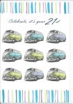 21st Birthday Card - VW Campervan