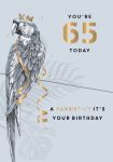 65th Birthday Card - Male - Parrot - King Street Ling Design