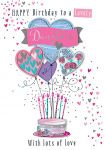 Birthday Card - Daughter - Cake & Balloons 3D Glitter - Talking Pictures