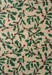 Christmas Gift Wrapping Paper Holly Craft Glitter - 5 Sheets