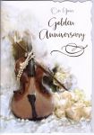 Wedding Anniversary Card - Your Golden Anniversary 50th - Violin - Out of the Blue