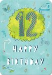 Birthday Card - 12th Twelfth Skateboard Blue - Ling Design