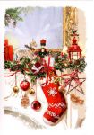 Christmas Card - Red Stocking - At Home Ling Design 21C