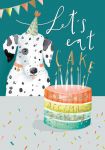 Birthday Card - December - Dog - Let's Eat Cake - Hello Bobby Ling Design