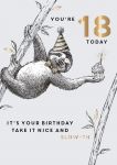 18th Birthday Card - Male - Sloth - King Street Ling Design