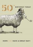 50th Birthday Card - Male - Sheep - King Street Ling Design
