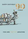 90th Birthday Card - Male - Turtle - King Street Ling Design