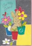 Birthday Card - Female - My Friend Rabbit & Flowers
