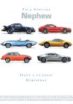 Birthday Card - Nephew Classic Sports Cars - Ling Design