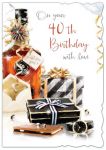 40th Birthday Card - Male - Gifts - Glitter Out of the Blue
