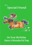 Birthday Card - Special Friend - Girl & Shetland Pony - Funny Cute - Gift Envy