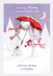 Christmas Card - Mummy From Your Little Girl - Glittered - Ling Design