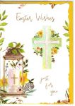 Easter Card - Easter Wishes - Cross - Glittered - Out of the Blue