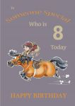 Birthday Card - Age 8 - Kid on Shetland Pony Horse - Funny Gift Envy