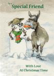 Christmas Card - Special Friend - Donkey & Snowman - Funny - Gift Envy