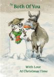 Christmas Card - Both of You - Donkey & Snowman - Funny - Gift Envy